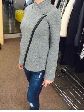 CAbi Quilted Moto Herringbone Moto Jacket - (M)